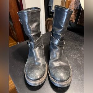 M. Gemi Black Leather Engineer Boots size 39